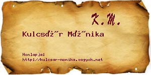 Kulcsár Mónika névjegykártya
